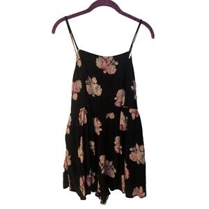 Kimchi Blu Women’s Romper M Dark Floral Cottage Garden Gypsy Peasant